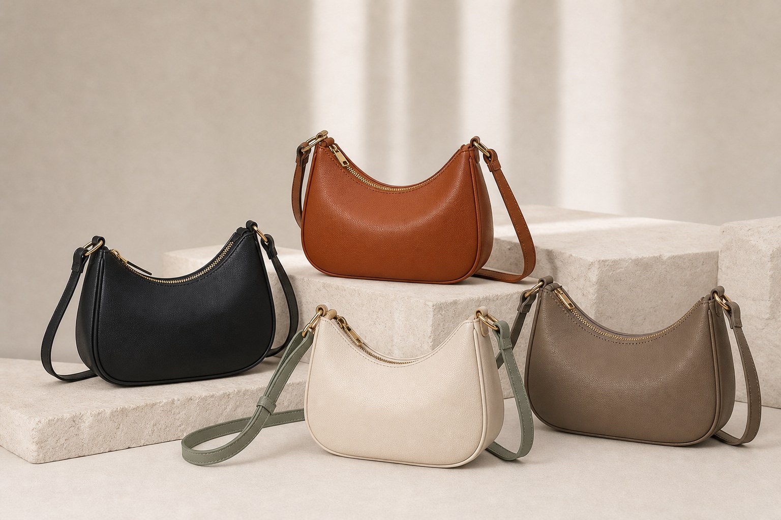 Crossbody crescent bags and small shoulder bags
