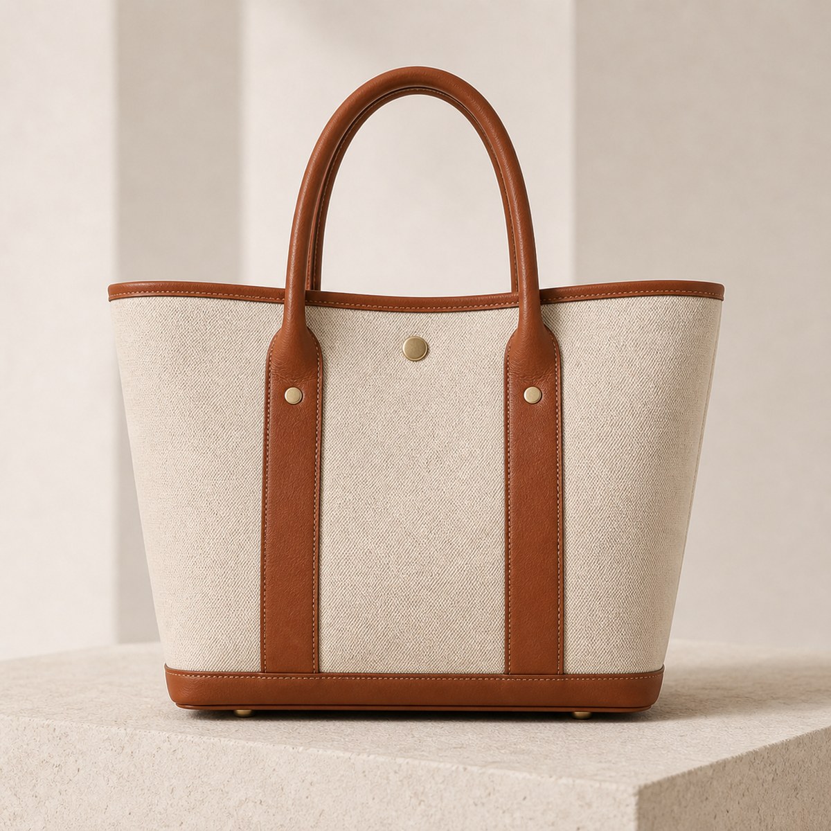 Large Contrast Canvas Tote