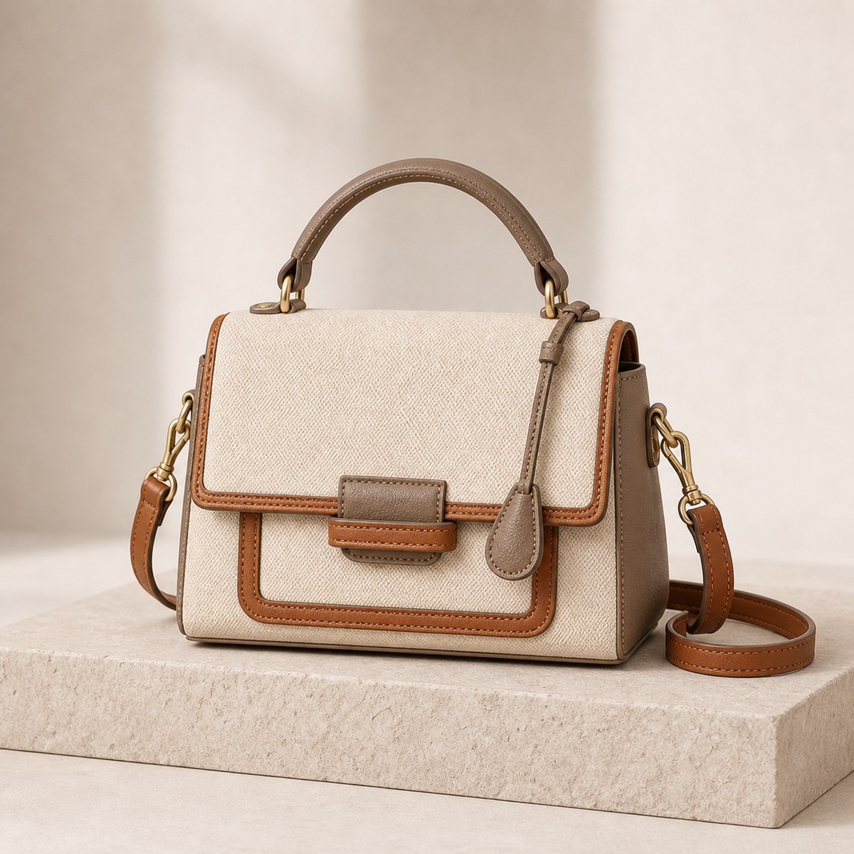 Mini Canvas Top Handle Bag